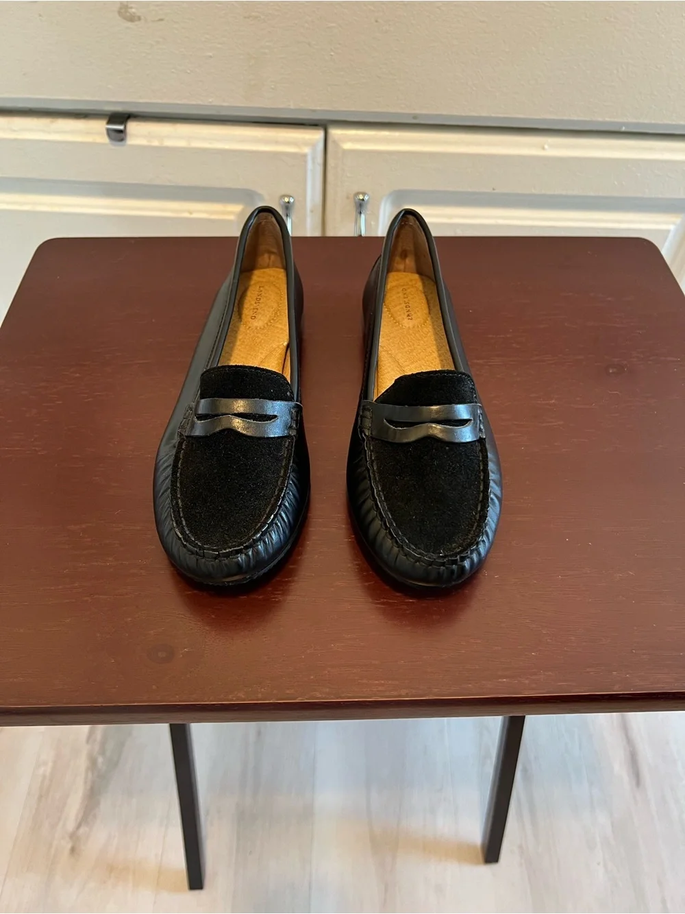 Lands' End Black Loafers Flat Slip-On Size 6.5